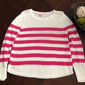 Lilly Pulitzer XL Sweater Worn Once Pink & White